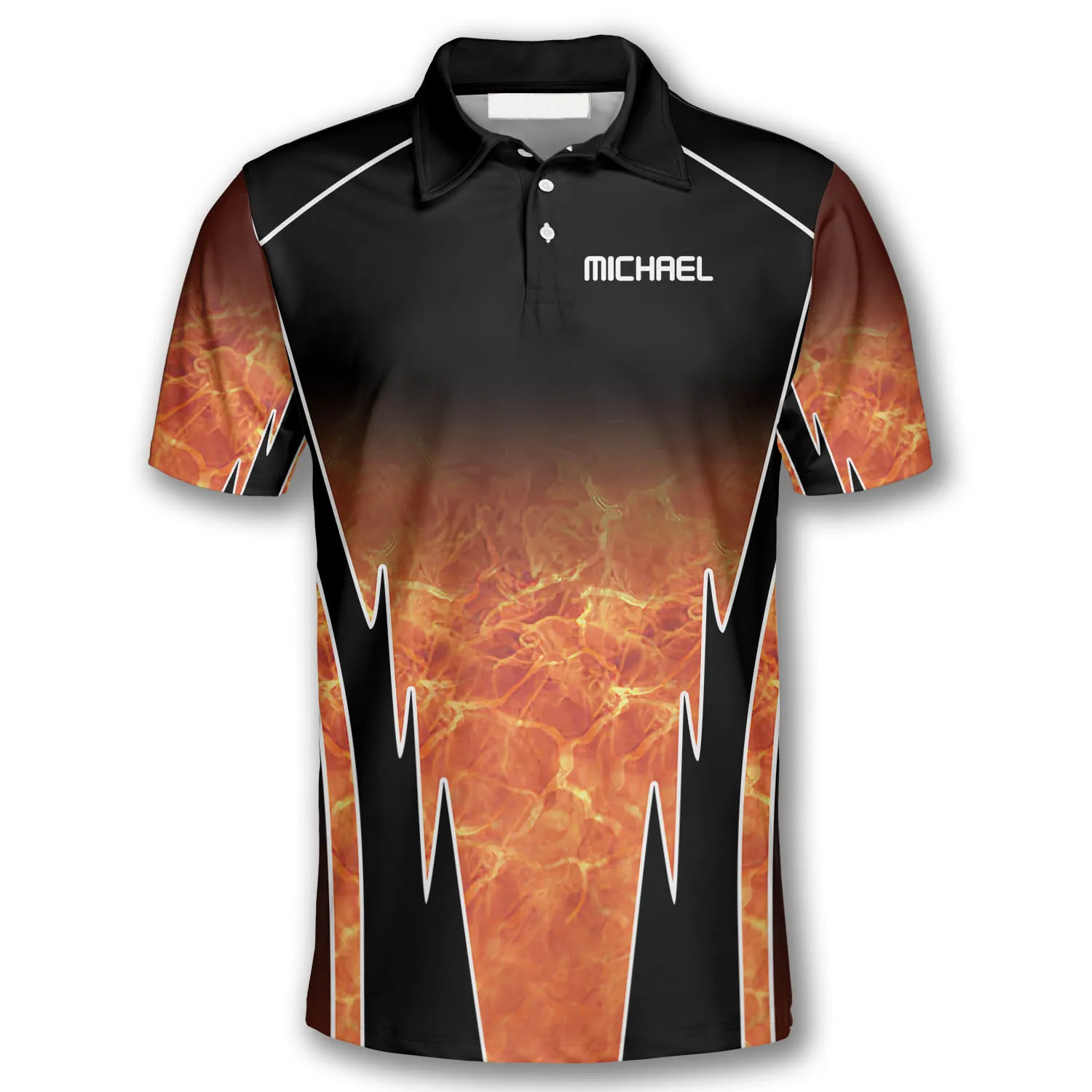 3D All Over Print Blaze Black Custom Archery Polo Shirts for Men, Idea Gift Shirt for Archery