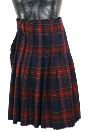 80s Scottish Tartan Wrap Kilt with Pin