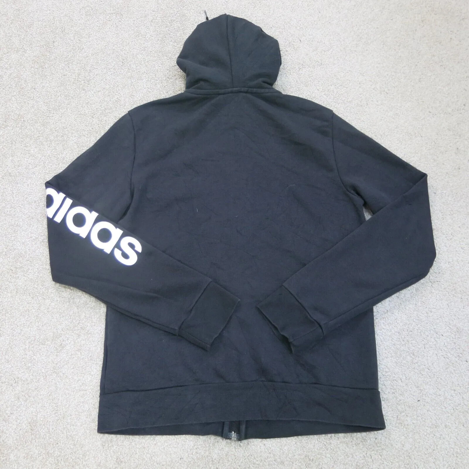 Adidas Hoodie Womens Small Black Full Zip Sweatshirt Long Sleeve Outdoors