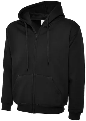 Adults Classic Full Zip Hooded Sweatshirt | Black