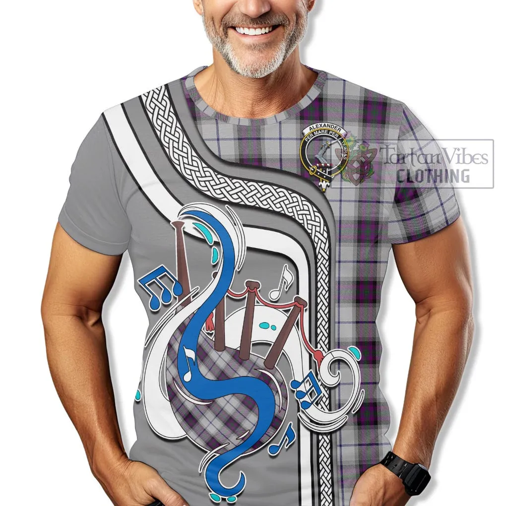 Alexander of Menstry Dress Tartan T-Shirt with Epic Bagpipe Style