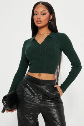 Amber Crop Sweater - Hunter