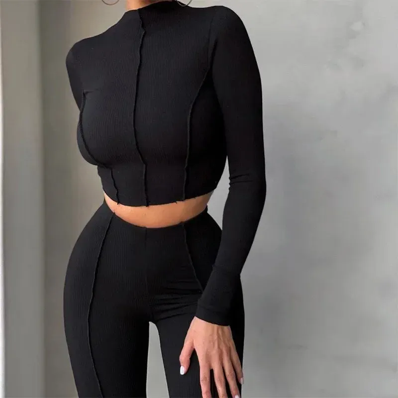 Amozae-Amazon Best Selling Cross-border Foreign Trade Jumpsuit Slim Fit European Style Long Sleeve Round Neck High Women's Romper