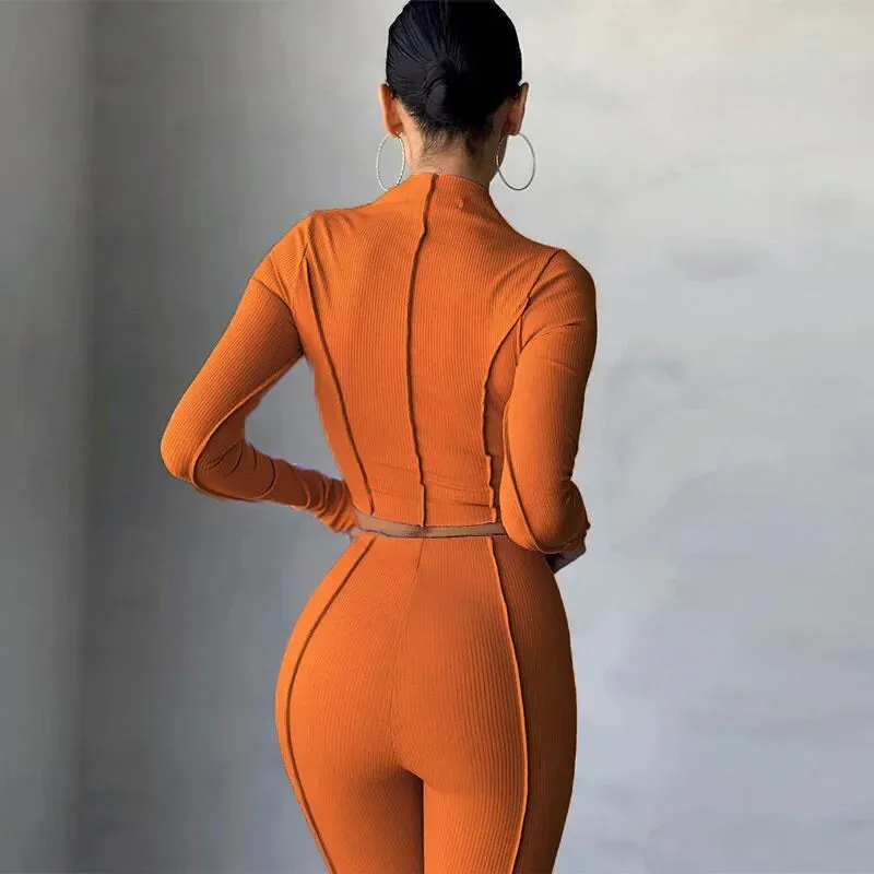 Amozae-Amazon Best Selling Cross-border Foreign Trade Jumpsuit Slim Fit European Style Long Sleeve Round Neck High Women's Romper