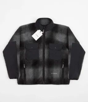 and wander Check Boa Jacket - Black