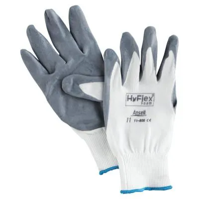 Ansell HyFlex Foam Gloves, 11, Gray/White, 11-800-11