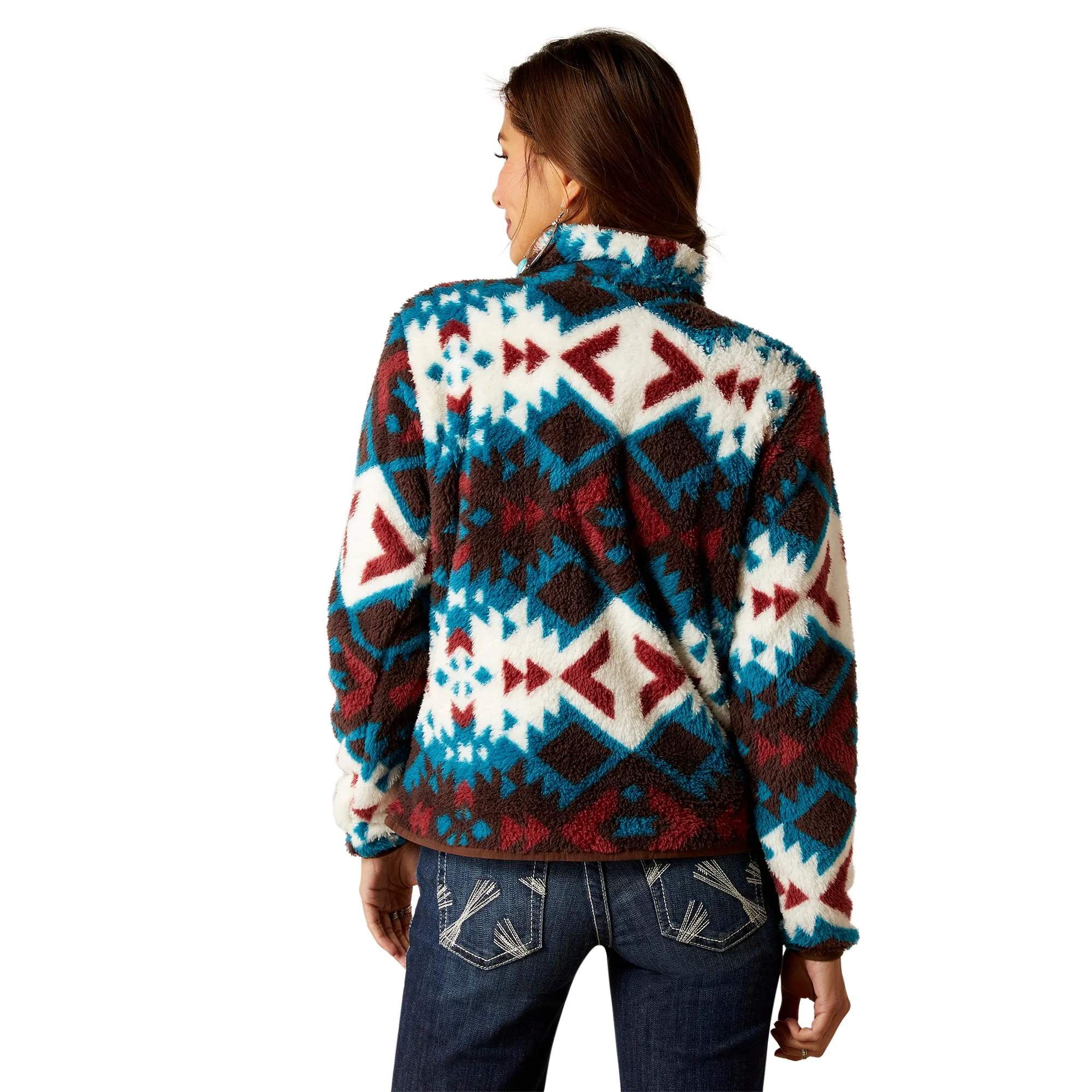 Ariat Ladies Berber Snap Front Plainsview Print Sweatshirt 10046253