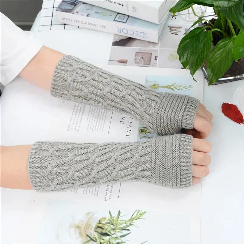 Arm Warmer Fingerless Mitten Gloves