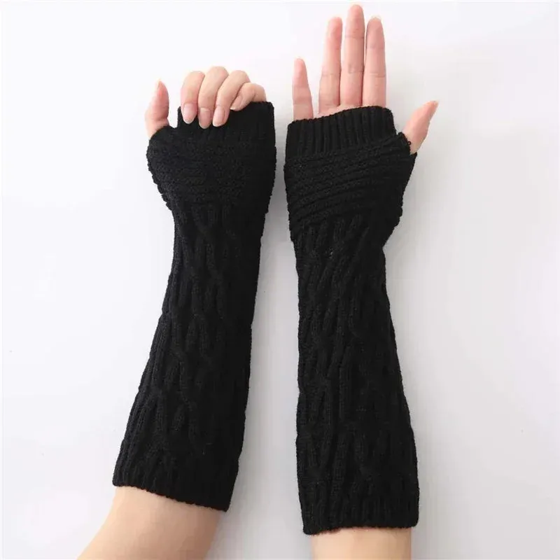 Arm Warmer Fingerless Mitten Gloves