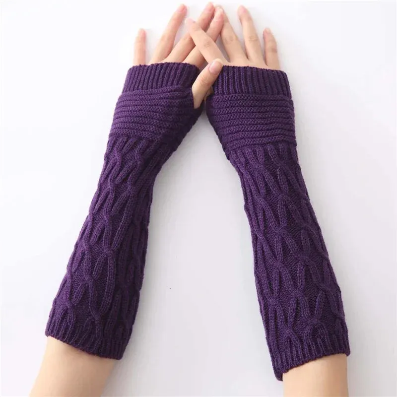 Arm Warmer Fingerless Mitten Gloves