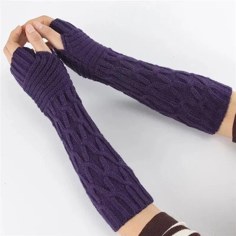 Arm Warmer Fingerless Mitten Gloves