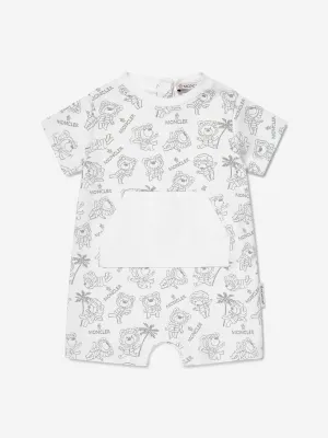 Baby Bear Logo Romper in White