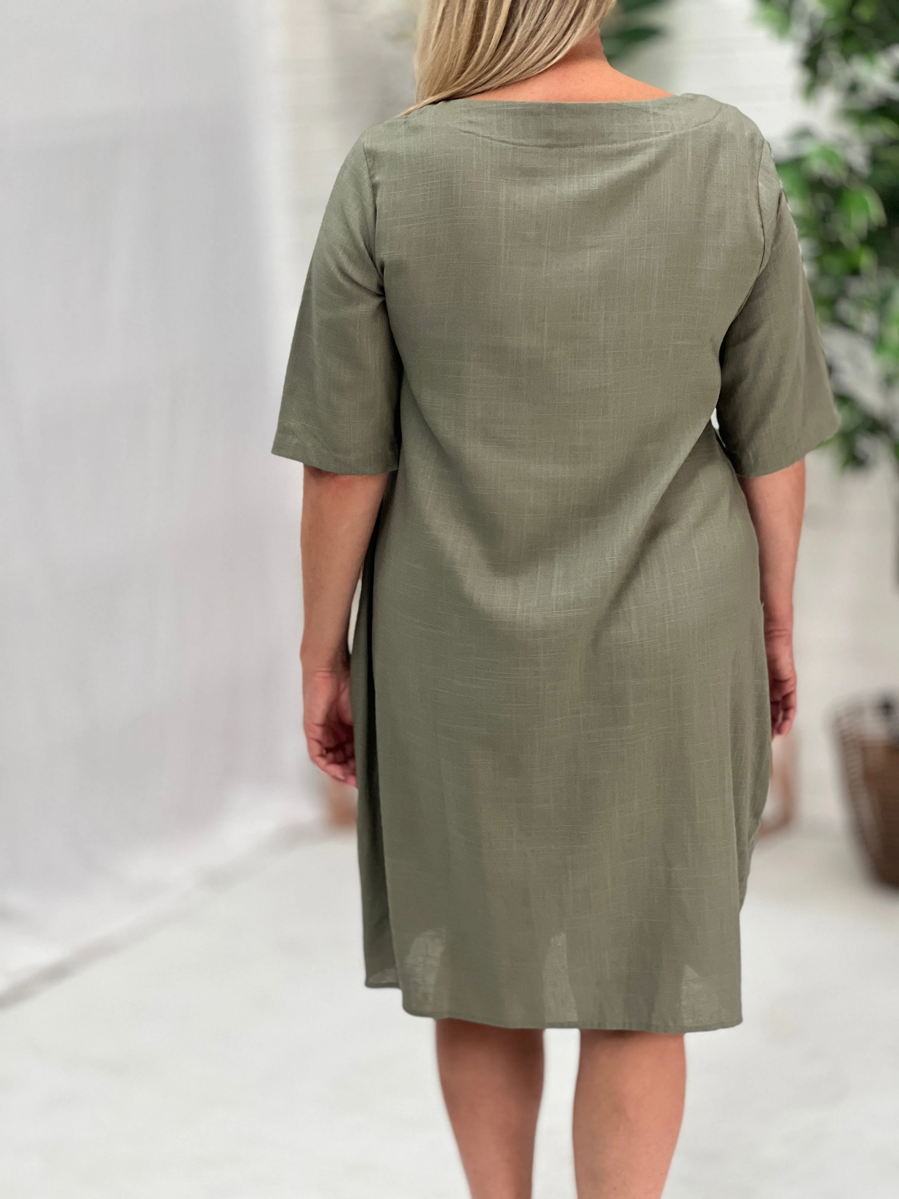 Bailee Sage Linen Dress