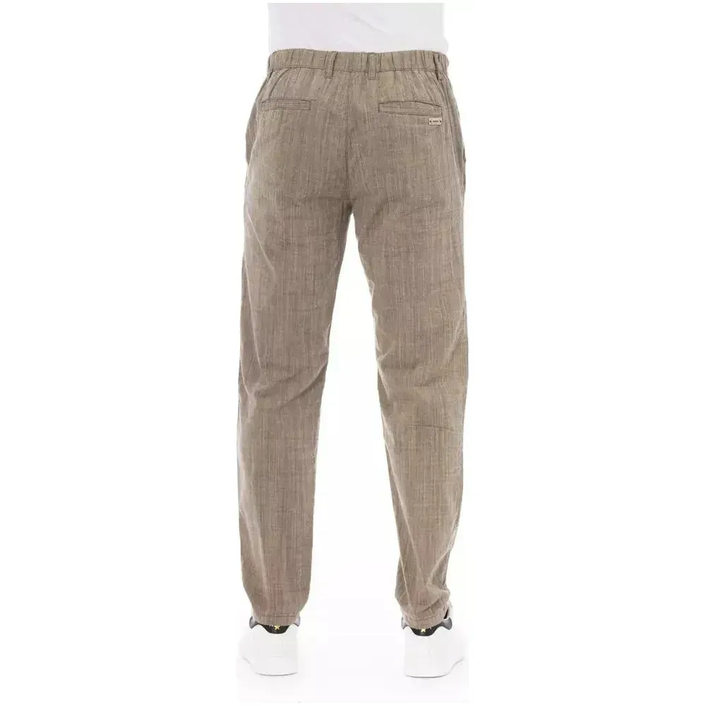 Baldinini Trend Beige Cotton Men Chino Trousers