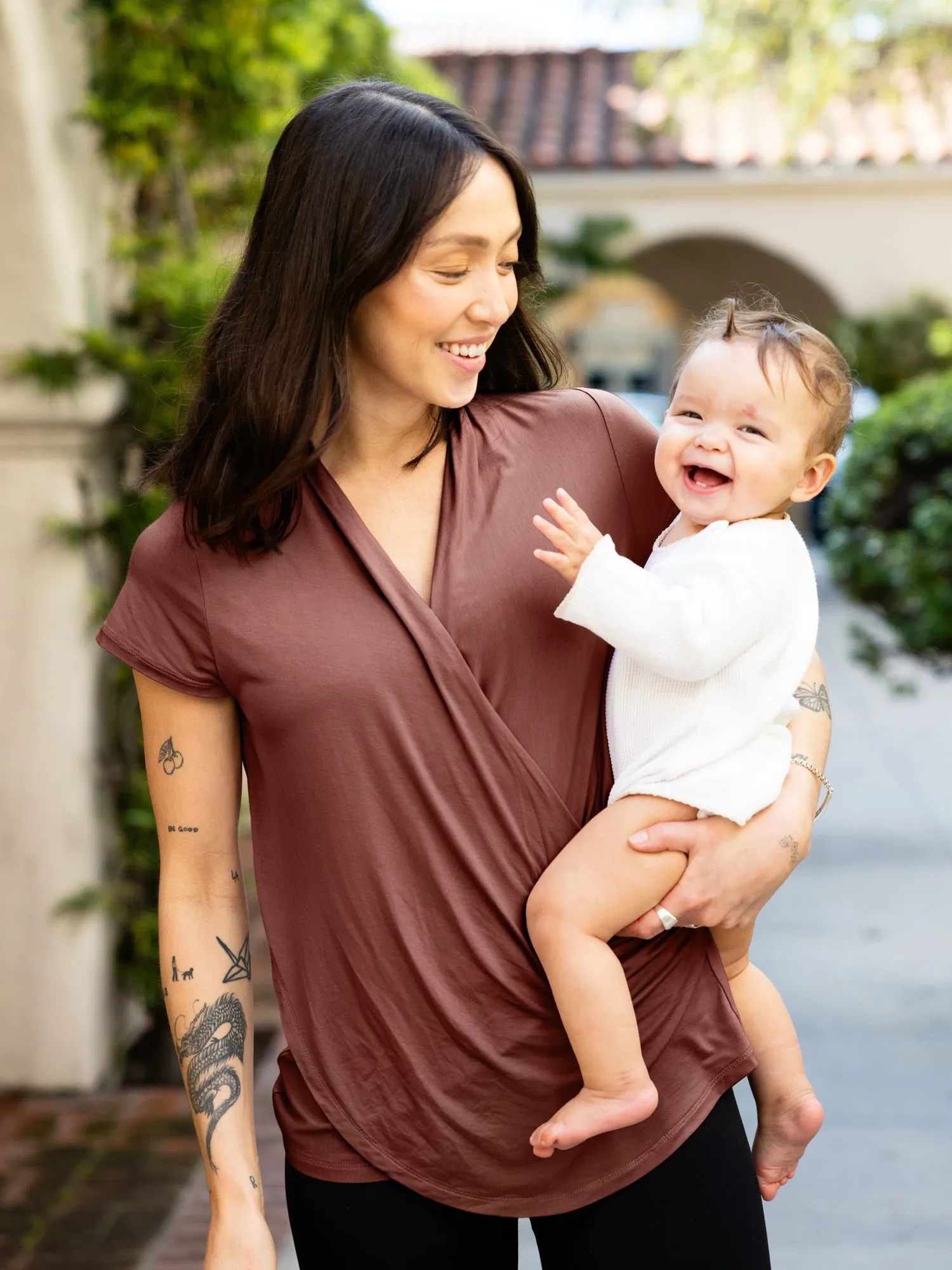 Bamboo Draped Nursing Top | Redwood