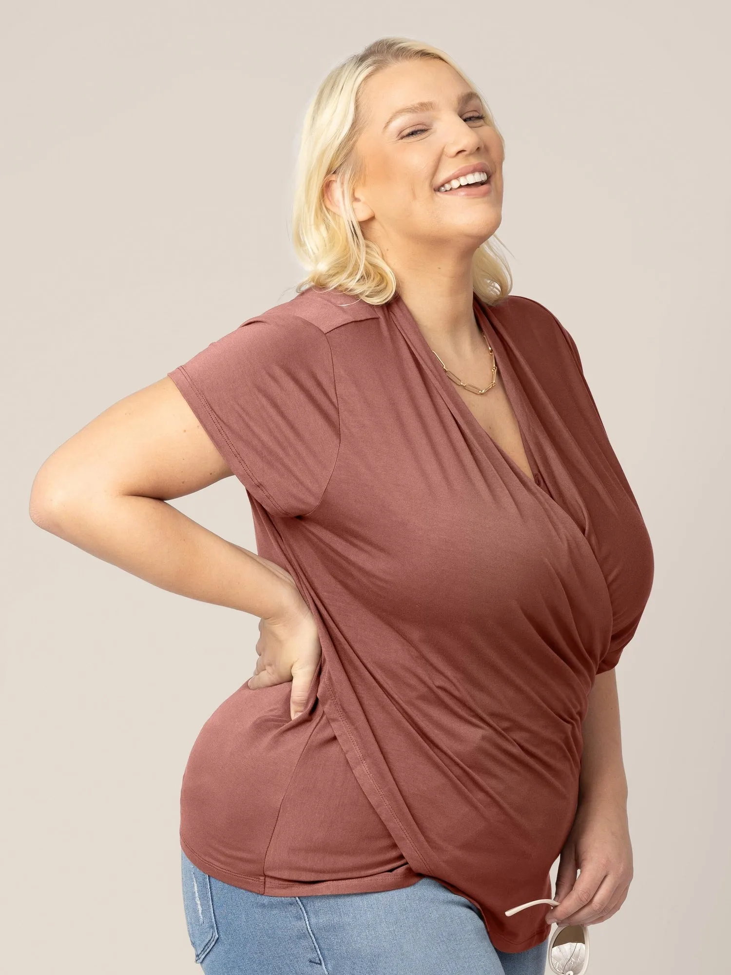 Bamboo Draped Nursing Top | Redwood