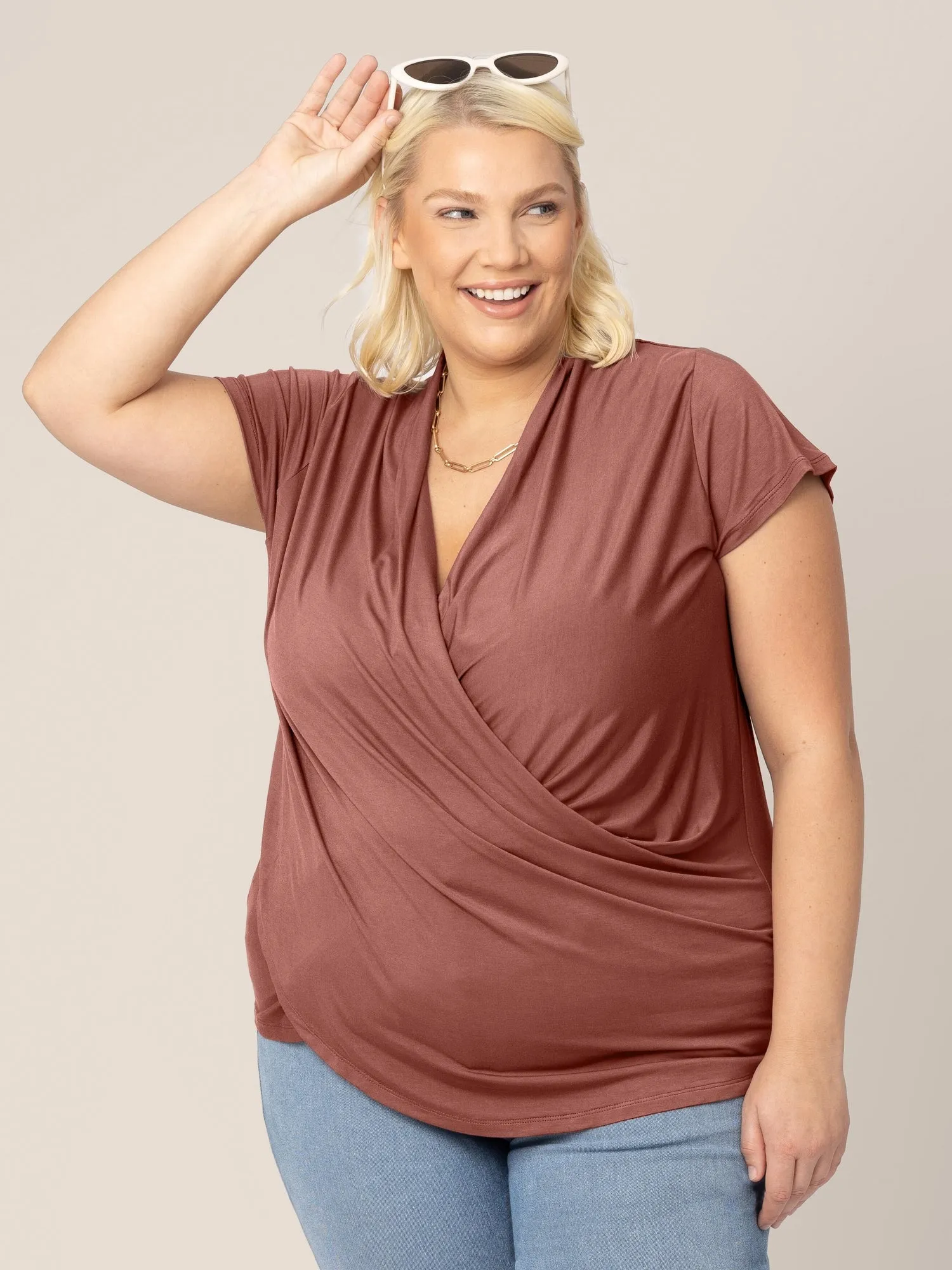 Bamboo Draped Nursing Top | Redwood