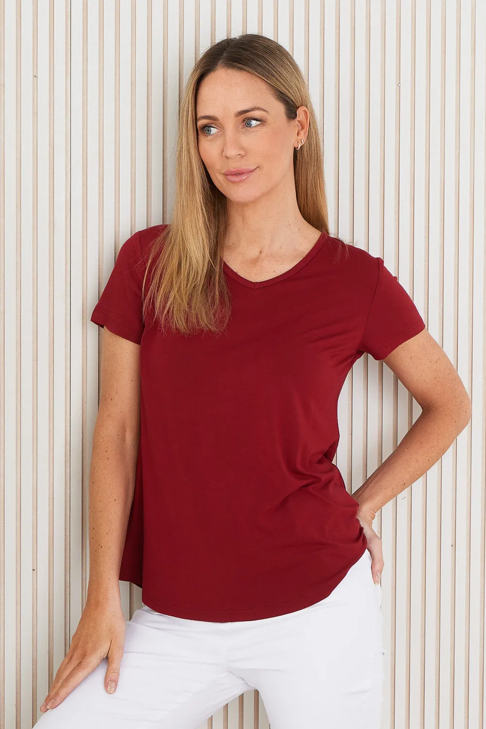 Bamboo Tee - Maroon