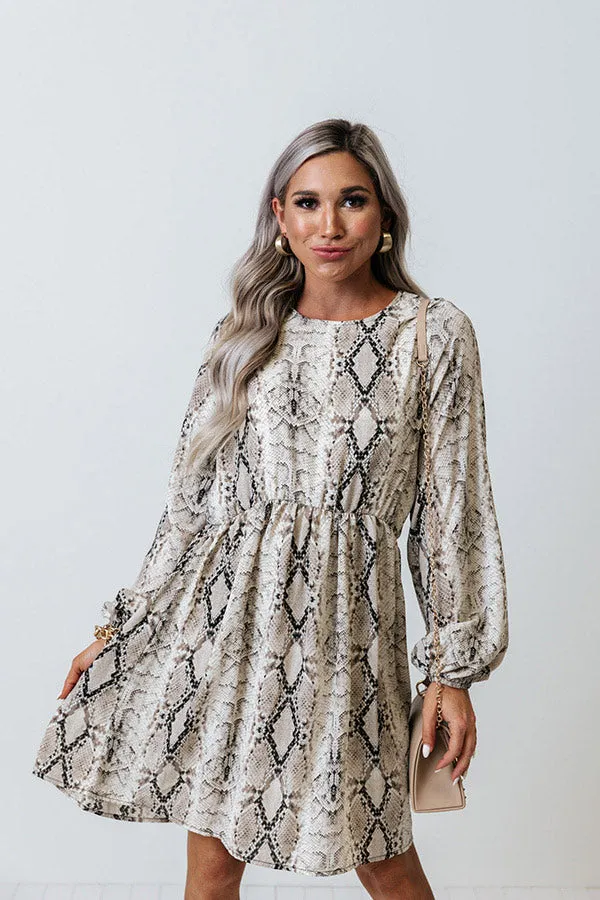 Besotted Beauty Babydoll Dress In Taupe