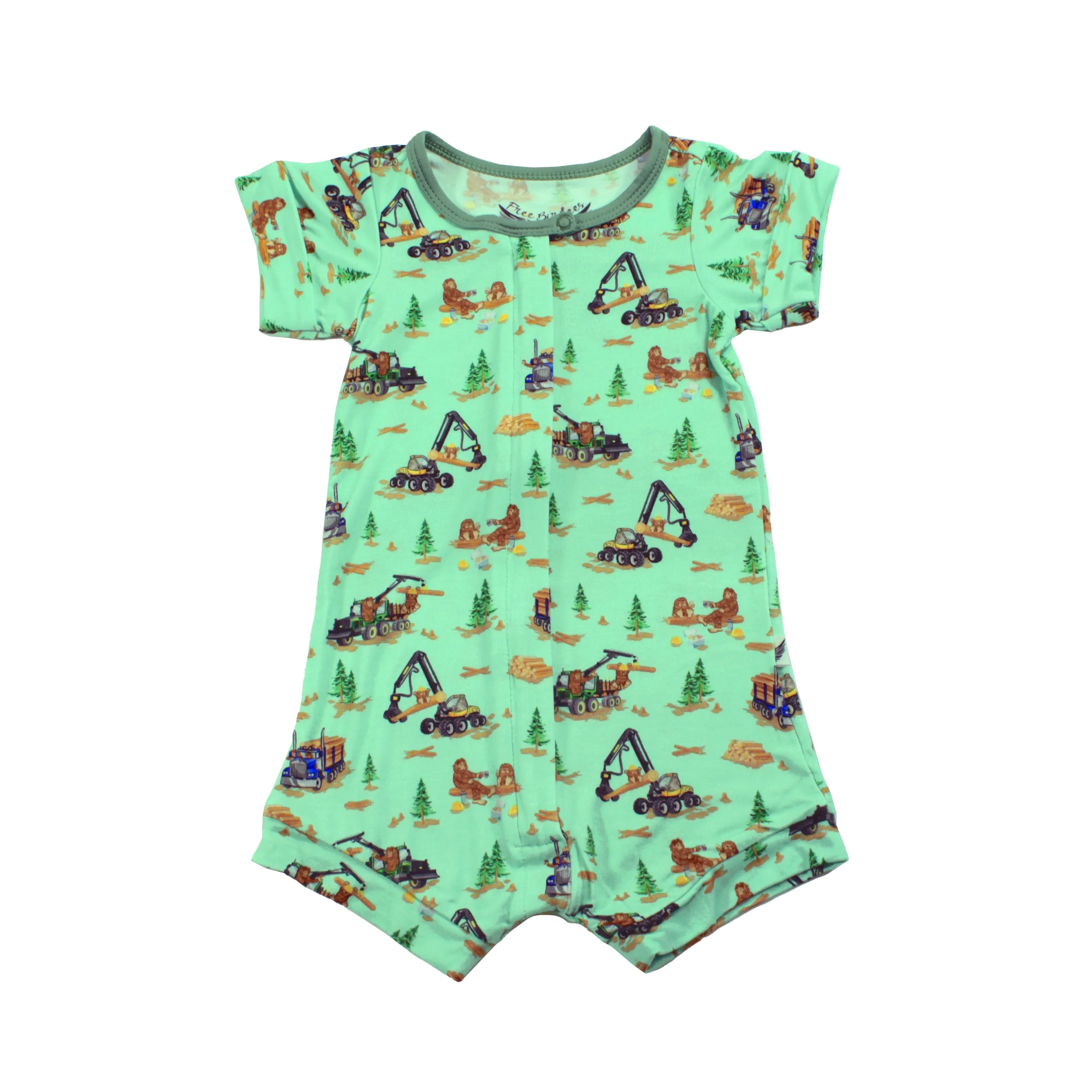 Bigfoot Logging Adventure Short Two-Way Zippy Romper (0-3T)