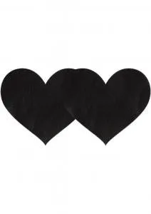 Black Satin Heart Pasties