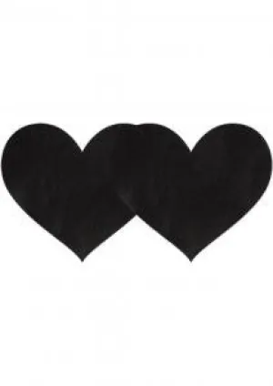 Black Satin Heart Pasties