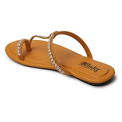 Blinder Yellow Flats Slippers sandal for Girls and womens