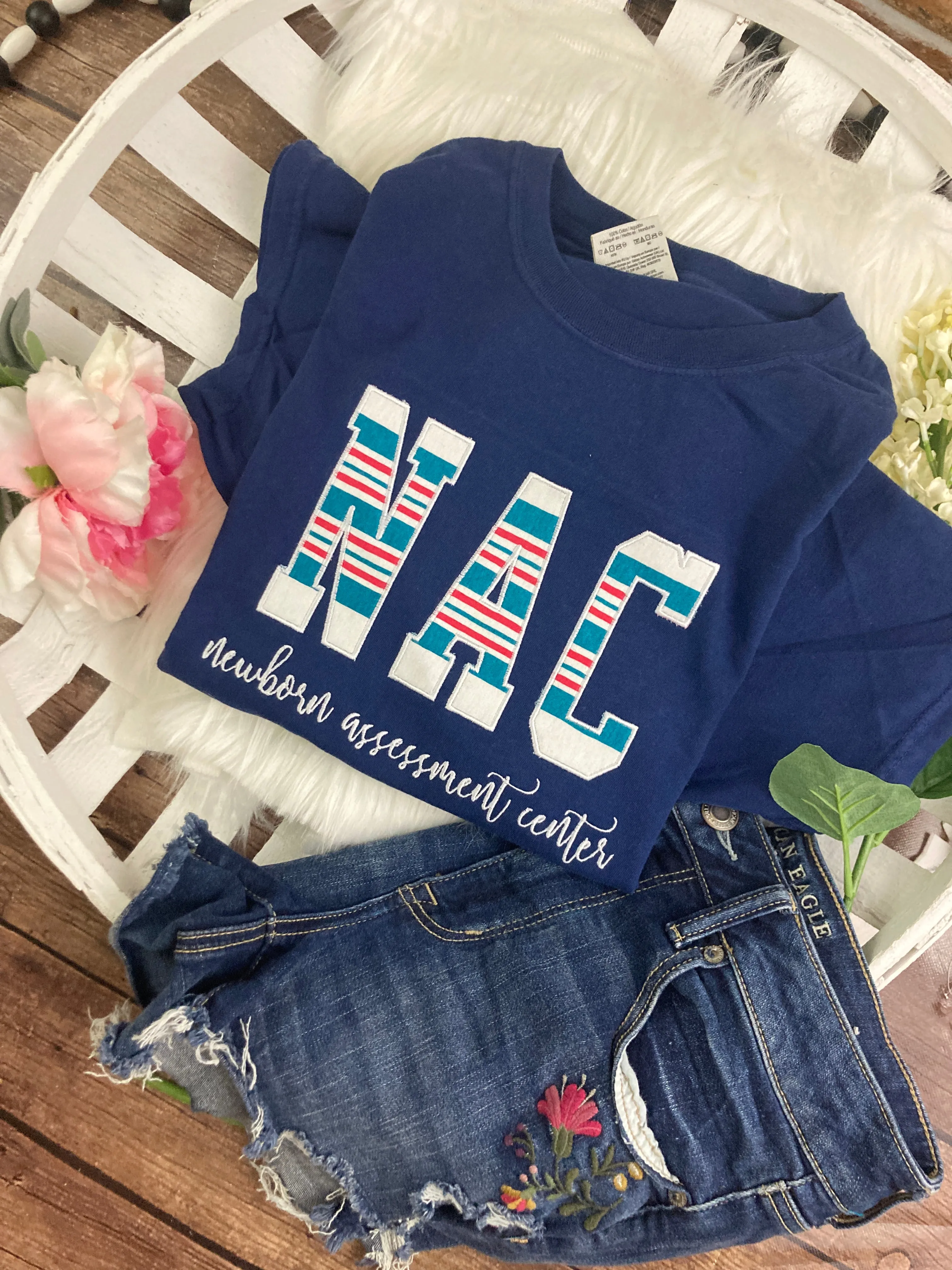 BULK ORDER of 10 or more - NAC Nurse sweatshirt from Baby  - Hospital Blanket - Newborn Assessment Center - Fabric Keepsake Sweatshirts - Applique (Copy)