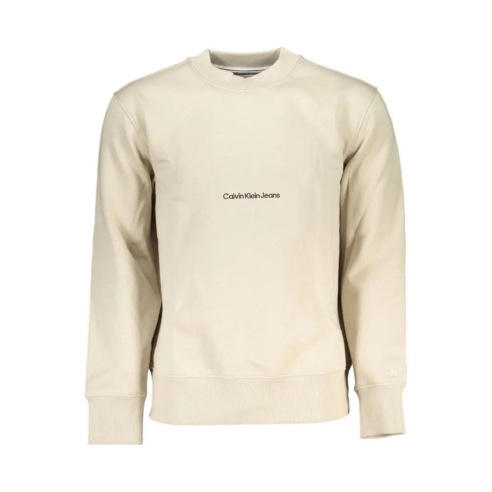 Calvin Klein Beige Crew Neck Long Sleeve Sweatshirt