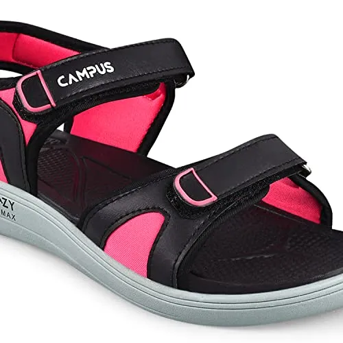 Campus Women's GC-2219L BLK/Rani Outdoor Sandal 6 - UK/India