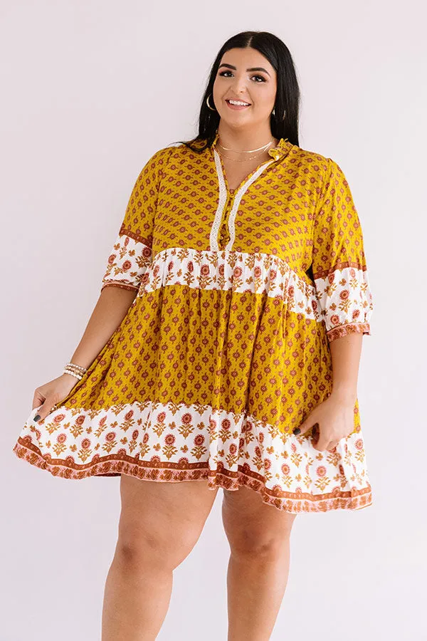 Carolina Sunsets Babydoll Shift Dress  Curves