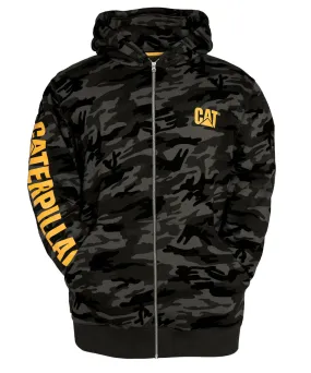 Caterpillar Men's Logo Zipper Hooded Sweatshirt - Night Camo