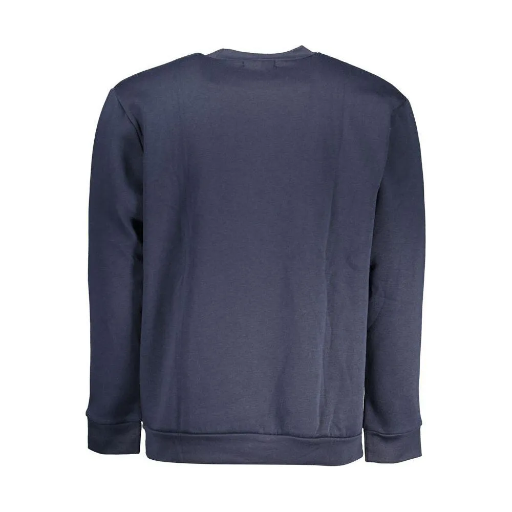 Cavalli Class Elegant Crew Neck Fleece Sweatshirt in Blue