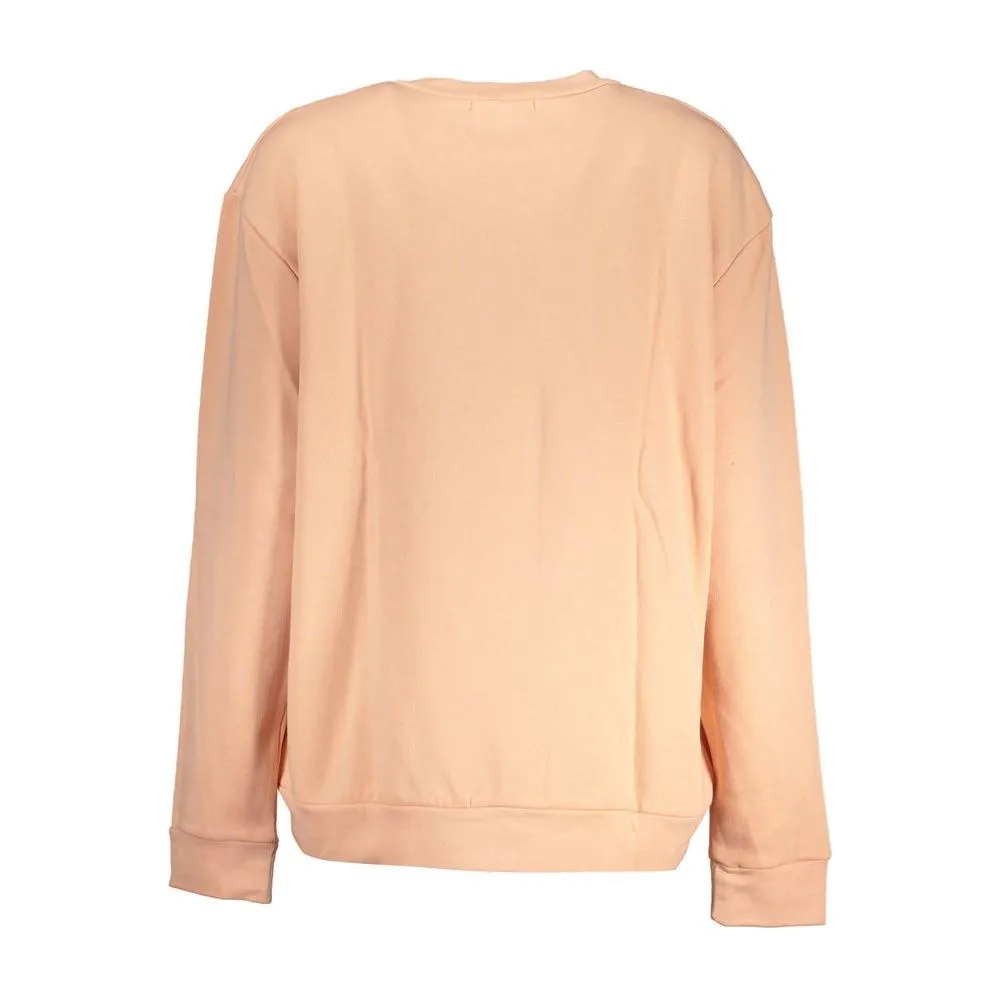 Cavalli Class Elegant Long-Sleeved Pink Fleece Sweatshirt