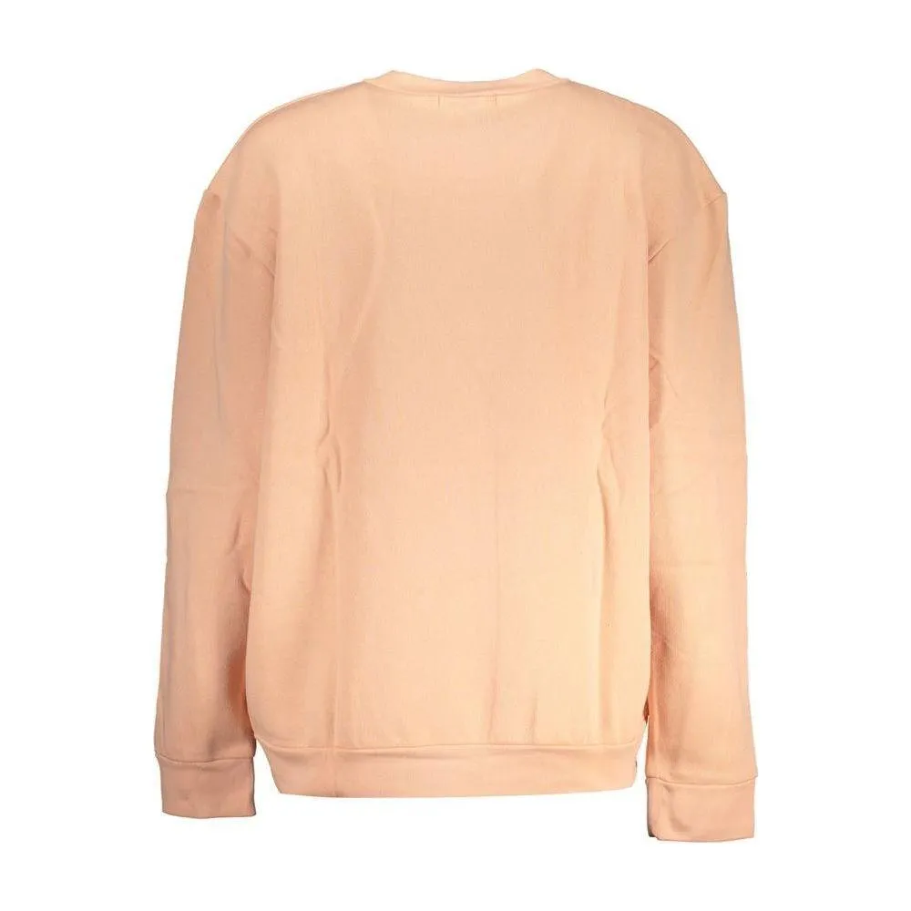 Cavalli Class Elegant Pink Fleece Crew Neck Sweater