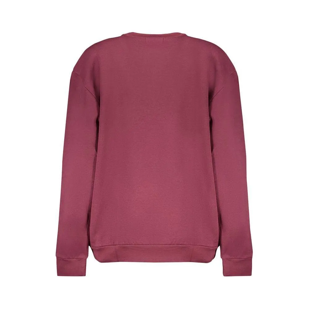 Cavalli Class Elegant Purple Crew Neck Fleece Sweatshirt