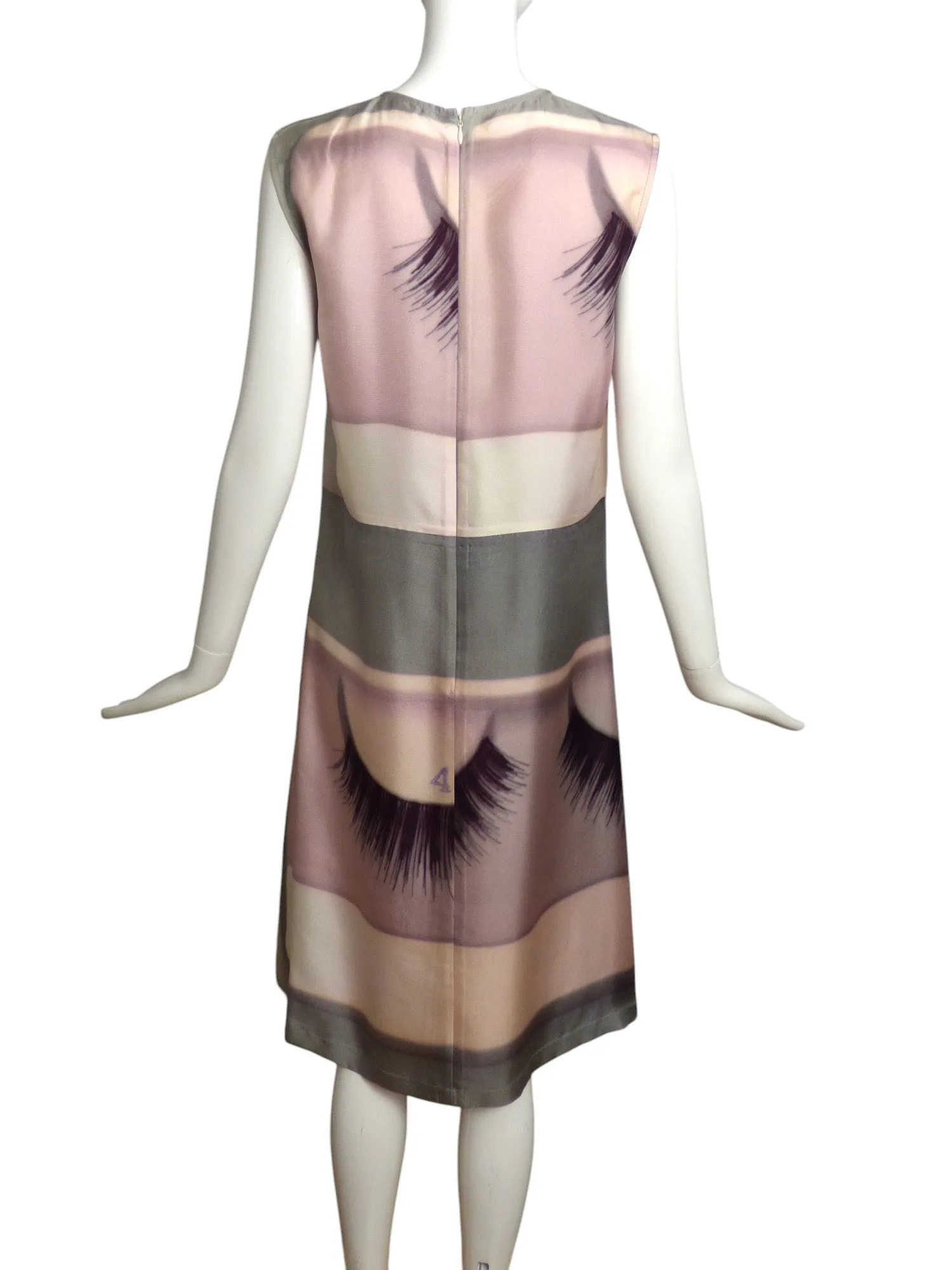 CELINE-Silk Eyelash Print Dress, Size-8