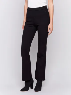 Charlie B Solid Flare Leg Black Pant