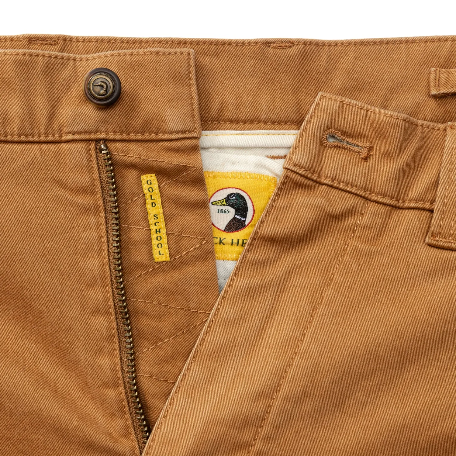 Classic Fit Brushed Back Gold School Chino - Dark Amber