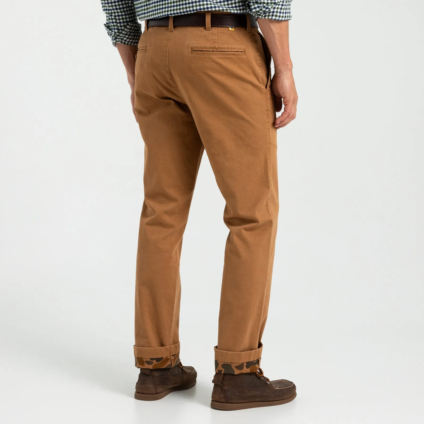 Classic Fit Brushed Back Gold School Chino - Dark Amber