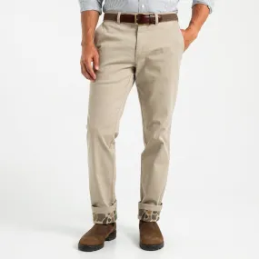 Classic Fit Brushed Back Gold School Chino - Khaki