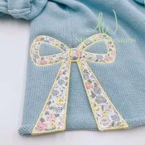 Classic Straight Tailed Heirloom Bow Applique - Satin Stitch Embroidery Design for Sweatshirt Side Bow & More