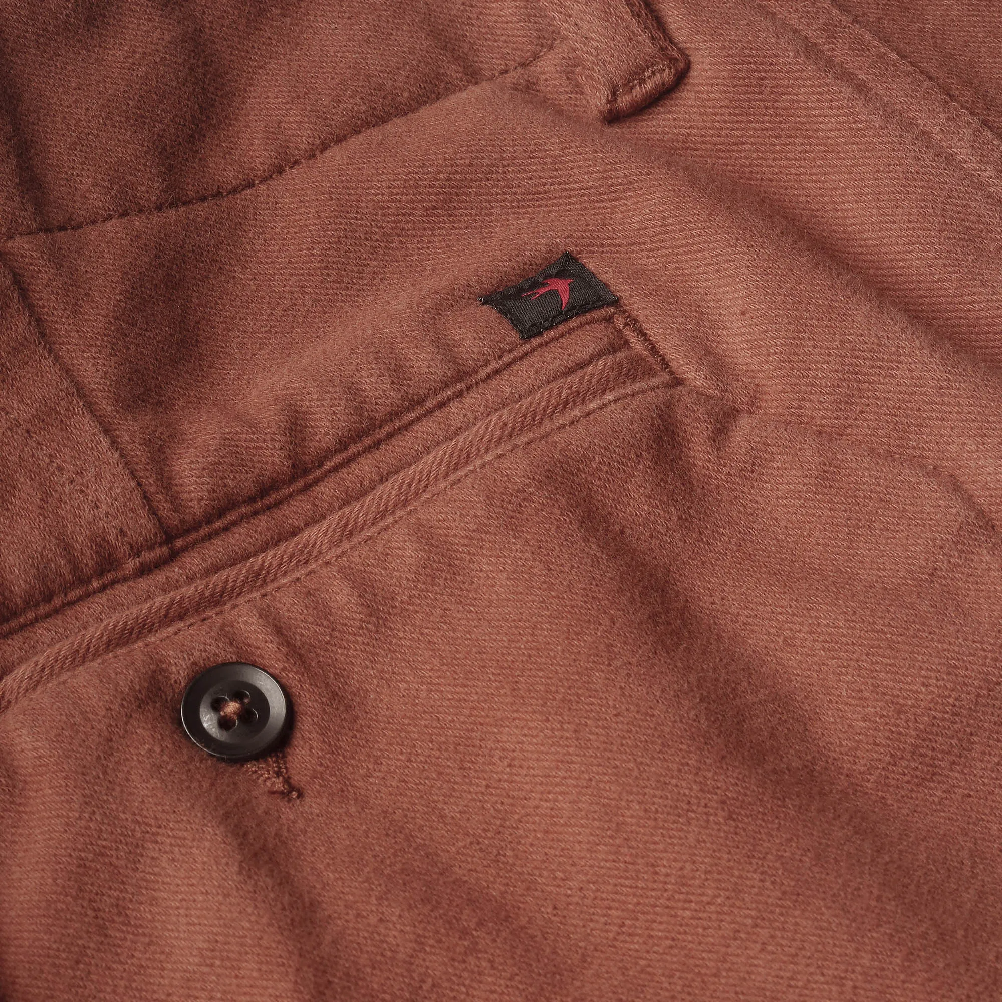 Clay Red Moleskin Stretch Chino by Relwen