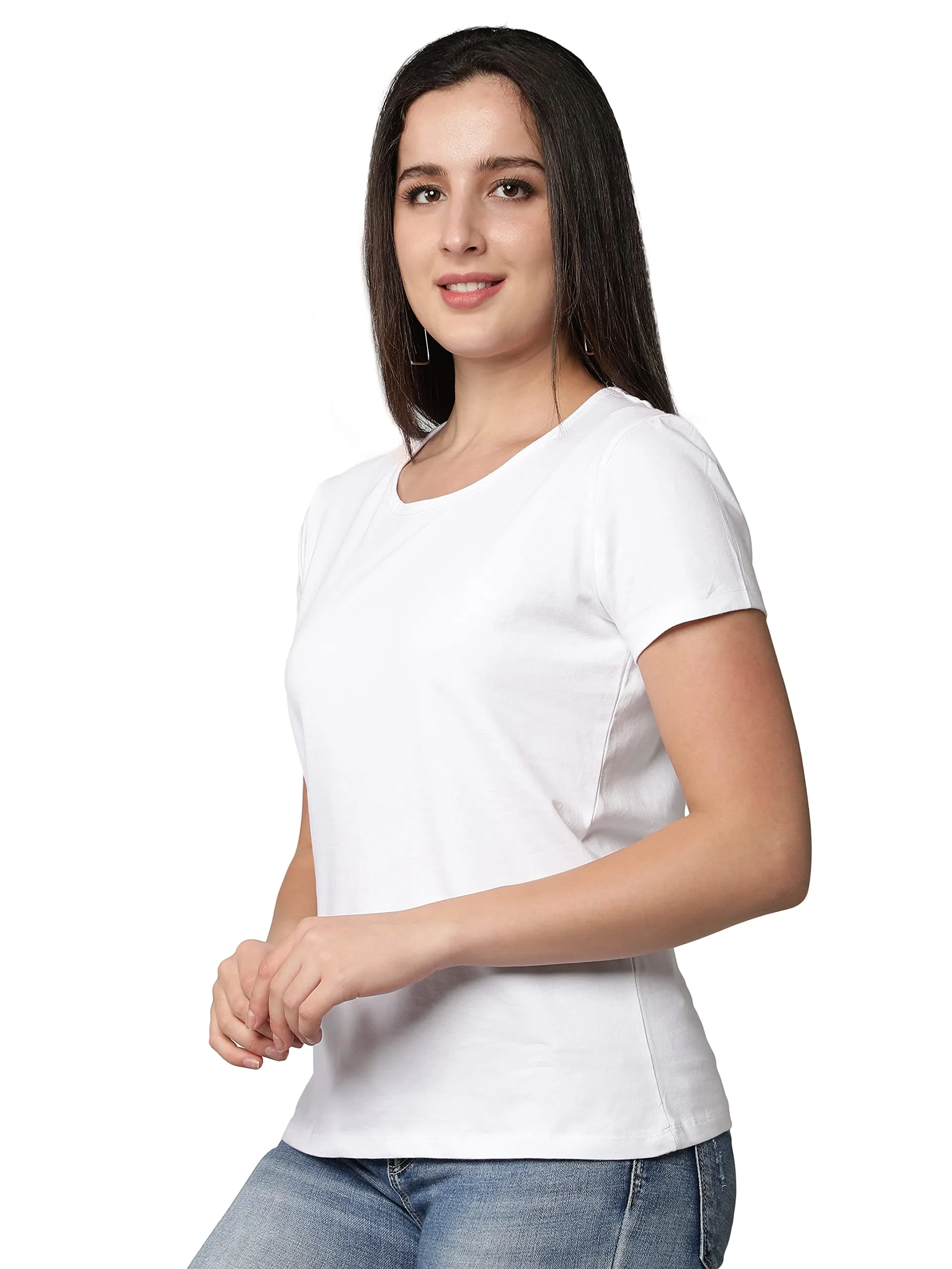 Club A9 Women's Cotton Regular Fit Half Sleeves Solid Plain T-Shirt (Combo of 2) (Multicolor,M) (WRNT2_20002_M)