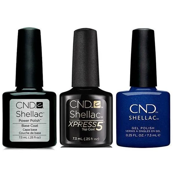 CND - Shellac Xpress5 Combo - Base, Top & Sassy Sapphire (0.25 oz)