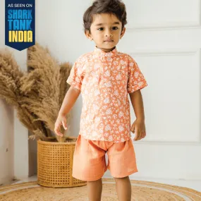 Collared Co-ord sets for kids - Coral