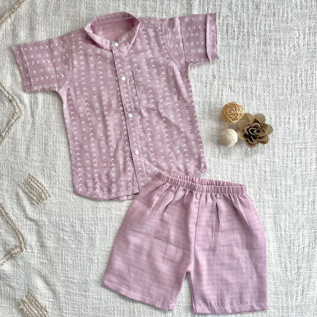 Collared Co-ord sets for kids -  Lilac