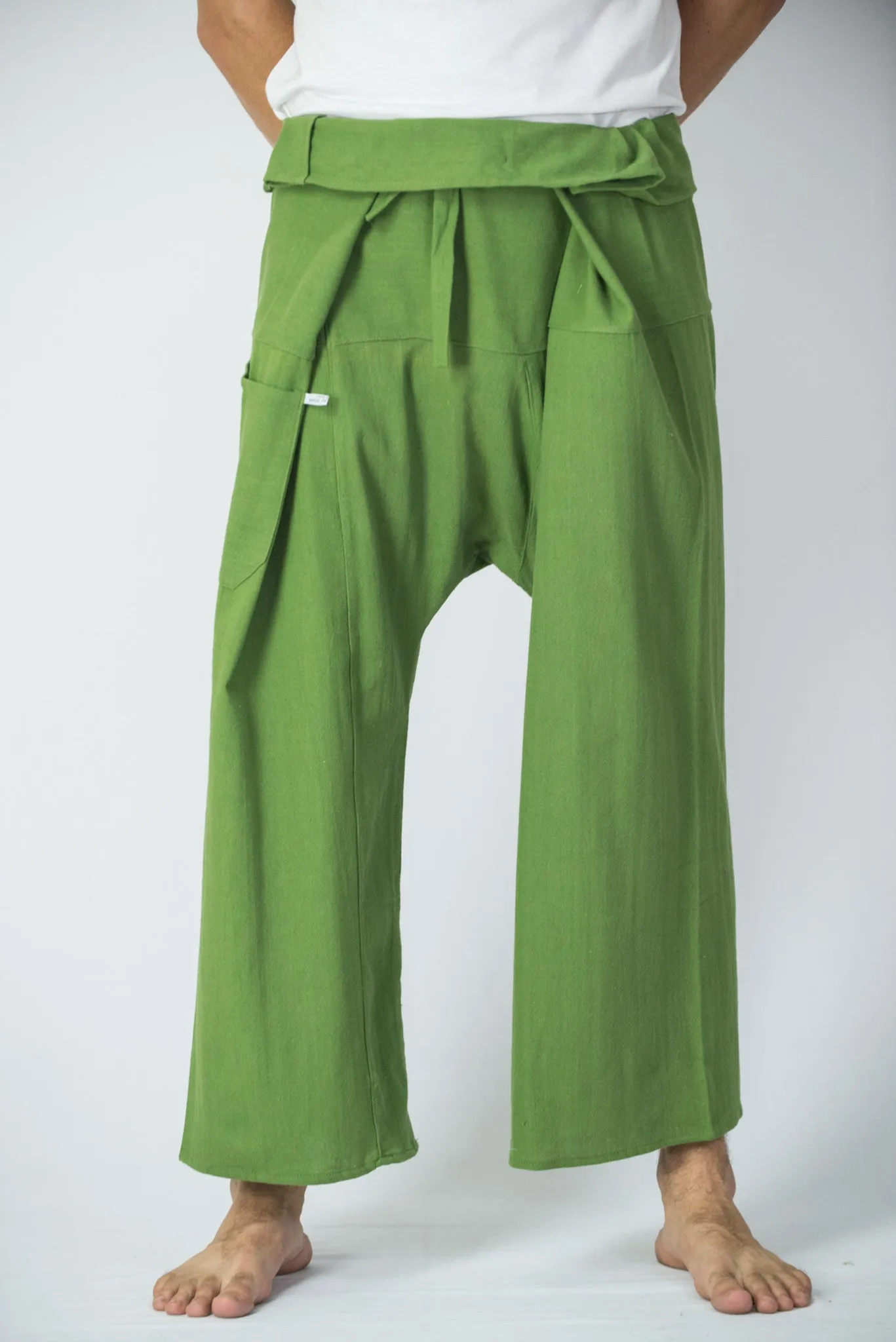 Cotton Thai Fisherman Yoga Massage Pants Solid Lime