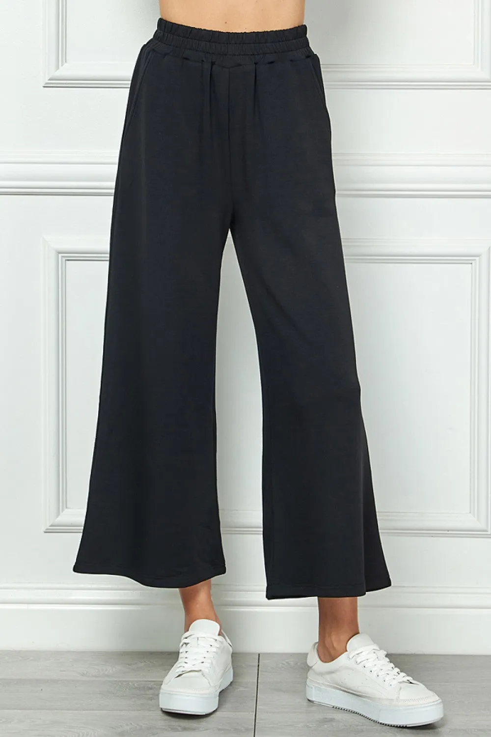 Cropped Black Track Pants