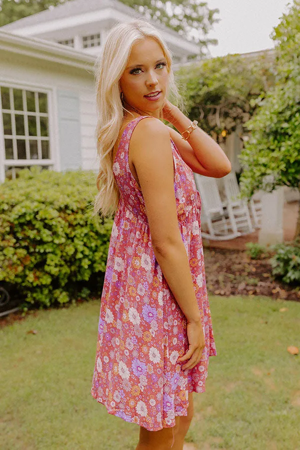 Dancing In The Rain Floral Babydoll Dress In Rose